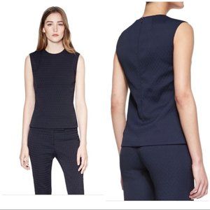 ▪️THEORY▪️ Sleeveless Jacquard Top Deep Navy Blouse XSP